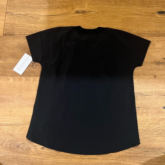 NWT Athleta Zephyr V Neck black shirt sleeve workout tee size XS - Picture 8 of 8